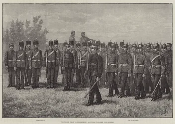 La visita real a Edimburgo, voluntarios ingenieros escoceses